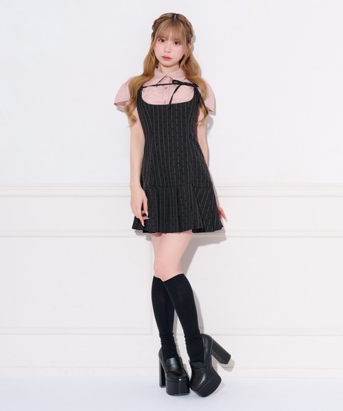 apres jour(アプレジュール)の「【2way】ネクタイ付きプリーツミニキャミワンピース(ワンピース・レディース・グレー系その他/ブラック系その他/グレー・SMALL/X-LARGE/MEDIUM)」の16枚目の写真