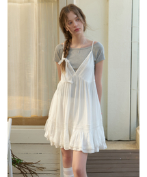 RE_L（リエル）の「Siena lace layered dress (white)（ワンピース）」