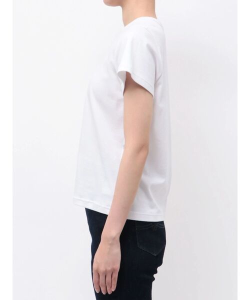 TONAL(トーナル)の「【Plax】ポリ乳酸スムースTシャツ(Tシャツ/カットソー・レディース・ライトブルー/ネイビー/オフホワイト・MEDIUM)」の17枚目の写真