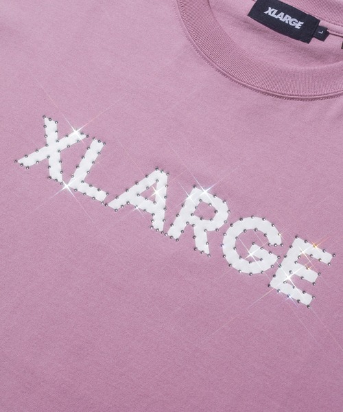 XLARGE(エクストララージ)の「RHINESTONE LOGO S/S TEE(Tシャツ/カットソー・メンズ・ホワイト/ブラック/ピンク・XL/L/M/S/XS)」の5枚目の写真