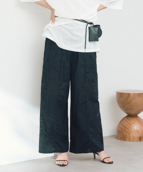 セール】【2サイズ展開】カットワーク刺繍ワイドパンツ（その他パンツ