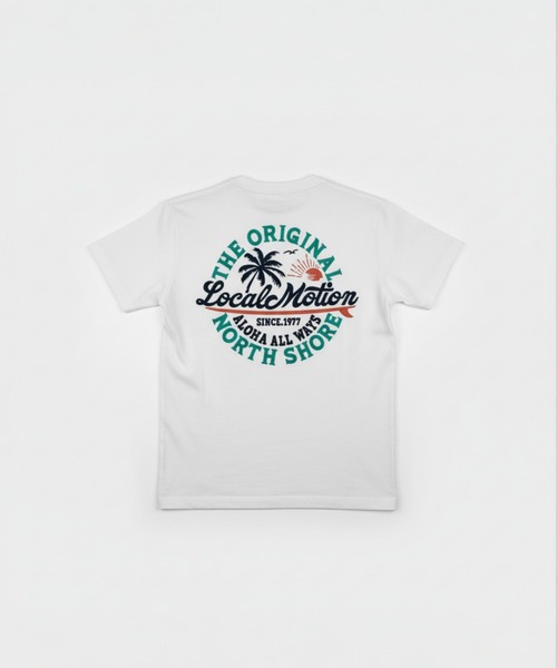 LOCALMOTION HAWAII(ローカルモーション ハワイ)の「サークルロゴ刺繍Tシャツ(Tシャツ/カットソー・メンズ・ホワイト・MEDIUM/X-LARGE)」の1枚目の写真