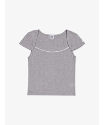 Square Lace Tee (Melange Gray)