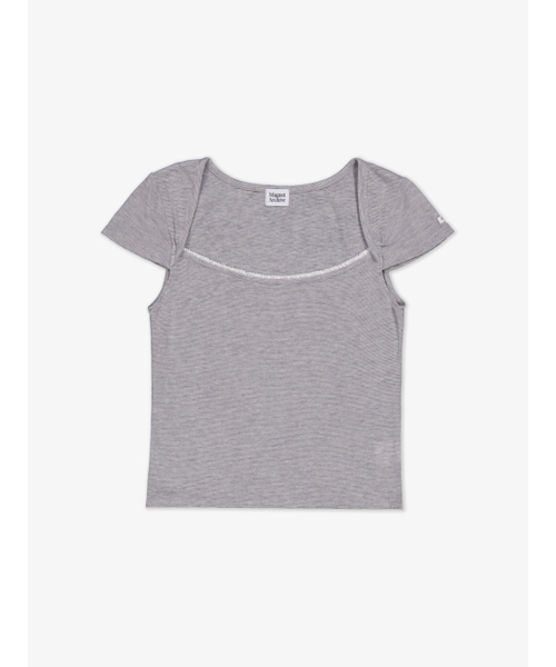 MAGNET ARCHIVE(マグネット アーカイブ)の「Square Lace Tee (Melange Gray)(Tシャツ/カットソー・レディース・その他・FREE)」の1枚目の写真