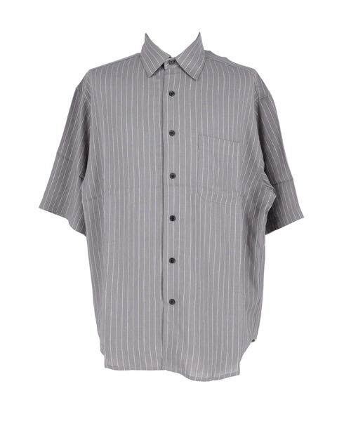 coca（coca）（コカ）の「リネンライクストライプリラックス半袖シャツ（シャツ/ブラウス・メンズ・ブラック/グレー・L/XL/M）」の13枚目の写真