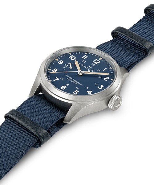 HAMILTON（ハミルトン）の「HAMILTON [ハミルトン] 腕時計 Khaki Field （カーキ フィールド） Power Reserve メカニカル 機械式 40MM ブルー×ブルー（アナログ腕時計・メンズ・ブルー・FREE）」の4枚目の写真