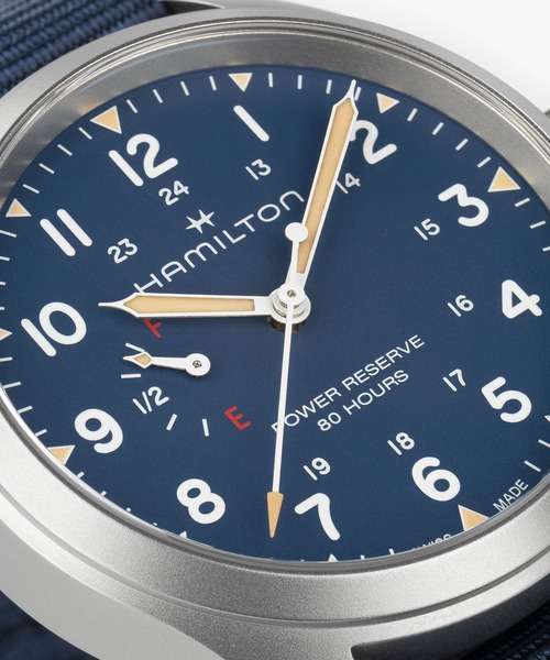 HAMILTON（ハミルトン）の「HAMILTON [ハミルトン] 腕時計 Khaki Field （カーキ フィールド） Power Reserve メカニカル 機械式 40MM ブルー×ブルー（アナログ腕時計・メンズ・ブルー・FREE）」の5枚目の写真