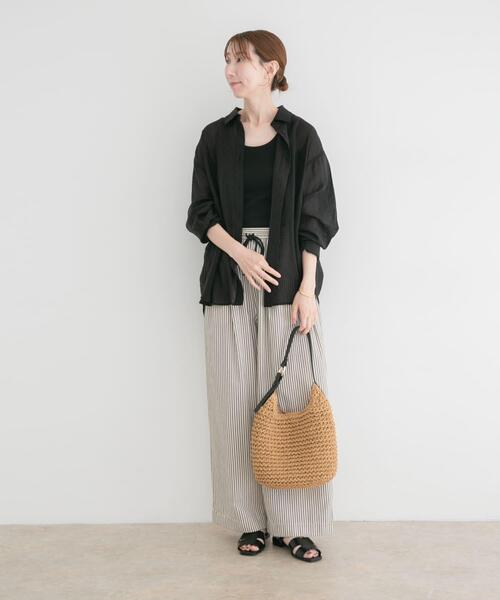 ITEMS URBANRESEARCH（アイテムズ アーバンリサーチ）の「シアーチェックオーバーシャツ（シャツ/ブラウス・レディース・ライトブルー/ベージュ系その他/ブラック・FREE）」の8枚目の写真