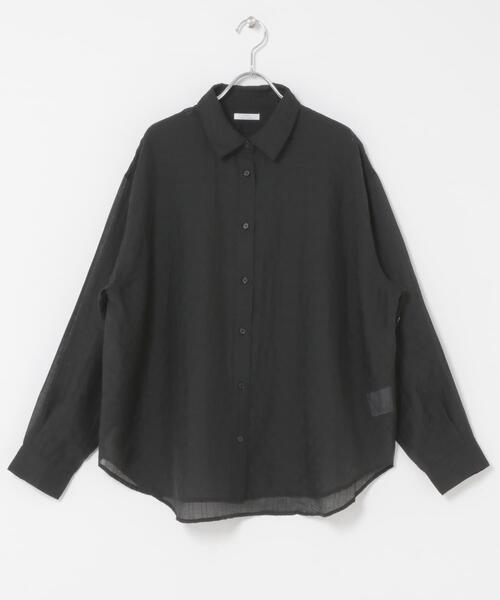 ITEMS URBANRESEARCH（アイテムズ アーバンリサーチ）の「シアーチェックオーバーシャツ（シャツ/ブラウス・レディース・ライトブルー/ベージュ系その他/ブラック・FREE）」の9枚目の写真