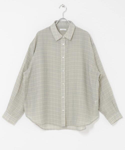 ITEMS URBANRESEARCH（アイテムズ アーバンリサーチ）の「シアーチェックオーバーシャツ（シャツ/ブラウス・レディース・ライトブルー/ベージュ系その他/ブラック・FREE）」の15枚目の写真