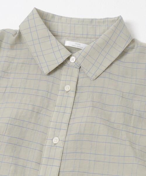 ITEMS URBANRESEARCH（アイテムズ アーバンリサーチ）の「シアーチェックオーバーシャツ（シャツ/ブラウス・レディース・ライトブルー/ベージュ系その他/ブラック・FREE）」の14枚目の写真