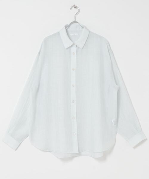 ITEMS URBANRESEARCH（アイテムズ アーバンリサーチ）の「シアーチェックオーバーシャツ（シャツ/ブラウス・レディース・ライトブルー/ベージュ系その他/ブラック・FREE）」の15枚目の写真
