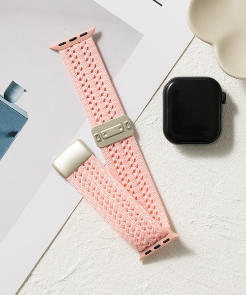 emonique(エモニーク)の「ナイロン編み アップルウォッチバンド Apple Watch バンド【38mm/40mm/41mm 対応】(デジタル腕時計・レディース・ピンク/ブラック/ライトブルー/グリーン/ホワイト/レッド・38/42)」の5枚目の写真