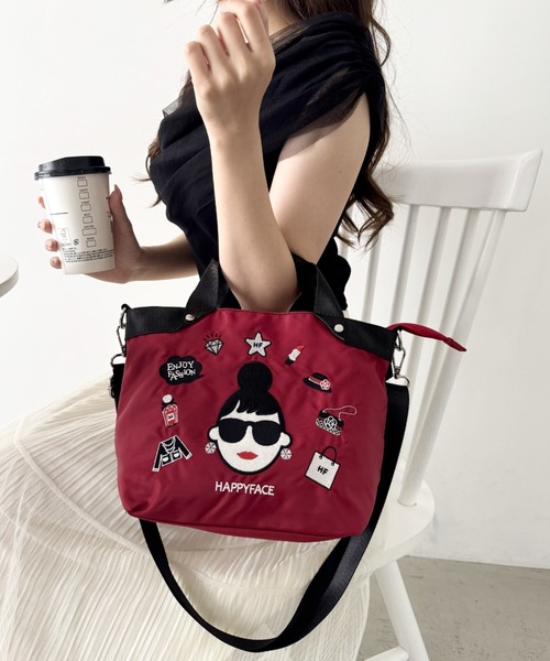 HAPPY FACE(ハッピーフェイス)の「エマ新刺繍2WAYショルダーRD(ショルダーバッグ・レディース・レッド・ONE SIZE)」の12枚目の写真