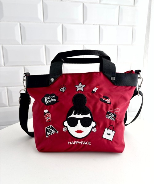 HAPPY FACE(ハッピーフェイス)の「エマ新刺繍2WAYショルダーRD(ショルダーバッグ・レディース・レッド・ONE SIZE)」の5枚目の写真
