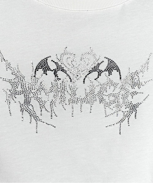 Amilige(アミリージュ)の「ハートコウモリラインストーンチビTシャツ(Tシャツ/カットソー・レディース・ブラック/ホワイト・FREE)」の18枚目の写真