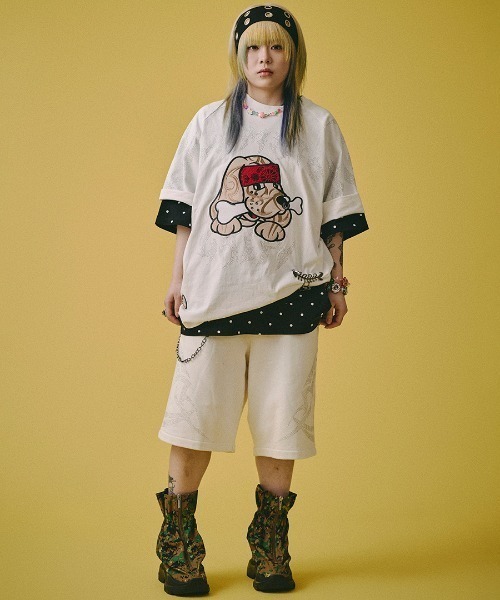 GALFY(ガルフィー)の「A'GEM/9 × .kom 『GALFY/ガルフィー』ピカピカ族Tシャツ(Tシャツ/カットソー・メンズ・ブラック/ホワイト・L)」の4枚目の写真