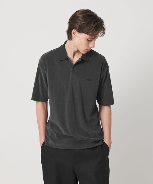 LACOSTE for BEAUTY&YOUTH 別注ポロシャツXLダークグレー LACOSTE for BEAUTY&YOUTH＞ ワントーン パイル ショートスリーブ