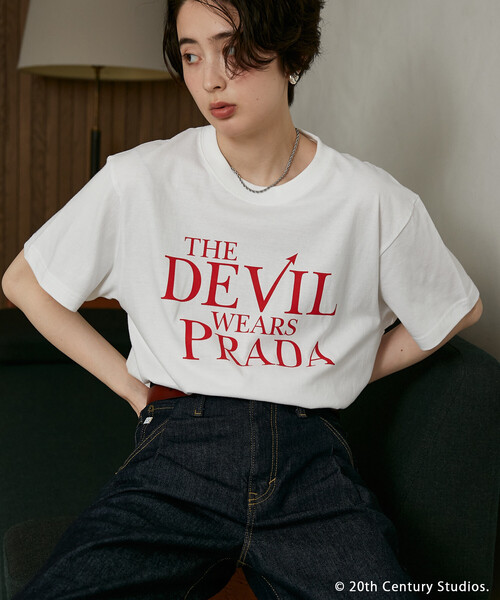 FREAK'S STORE(フリークスストア)の「GOOD ROCK SPEED/グッドロックスピード 【The Devil Wears Prada】ロゴ Tシャツ/『プラダを着た悪魔』(Tシャツ/カットソー・レディース・オフホワイト/チャコール・フリ-)」の7枚目の写真