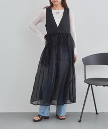 【MAISON BREEZE reveur】チュールフリルオーガンジーワンピース trc