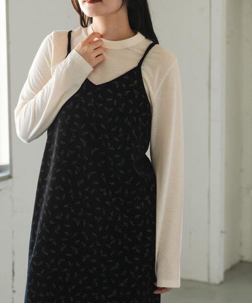 FORK&SPOON（フォークアンドスプーン）の「FORK&SPOON　ドライ天竺ロングスリーブTシャツ（Tシャツ/カットソー・レディース・アイボリー/スミクロ/パープル・1）」の5枚目の写真