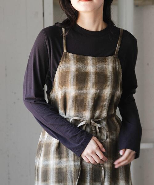 FORK&SPOON（フォークアンドスプーン）の「FORK&SPOON　ドライ天竺ロングスリーブTシャツ（Tシャツ/カットソー・レディース・アイボリー/スミクロ/パープル・1）」の11枚目の写真