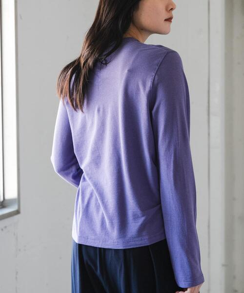 FORK&SPOON（フォークアンドスプーン）の「FORK&SPOON　ドライ天竺ロングスリーブTシャツ（Tシャツ/カットソー・レディース・アイボリー/スミクロ/パープル・1）」の20枚目の写真