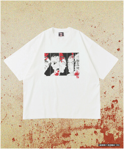 FREAK'S STORE(フリークスストア)の「敗北を知りたい/最凶死刑囚/プリント クルーネック Tシャツ/刃牙(Tシャツ/カットソー・メンズ・ホワイト/ブラック・LARGE/X-LARGE/MEDIUM)」の2枚目の写真