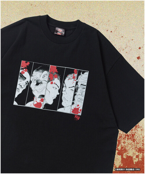FREAK'S STORE(フリークスストア)の「敗北を知りたい/最凶死刑囚/プリント クルーネック Tシャツ/刃牙(Tシャツ/カットソー・メンズ・ホワイト/ブラック・LARGE/X-LARGE/MEDIUM)」の1枚目の写真