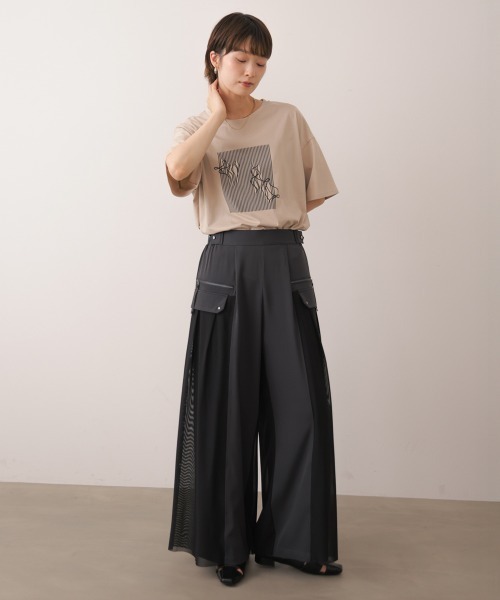 Bou Jeloud(ブージュルード)の「メッシュドッキングパンツ(その他パンツ・レディース・モカ/ブラック・38)」の3枚目の写真