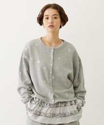 EMBROIDERED ROSE SWEAT JACKET