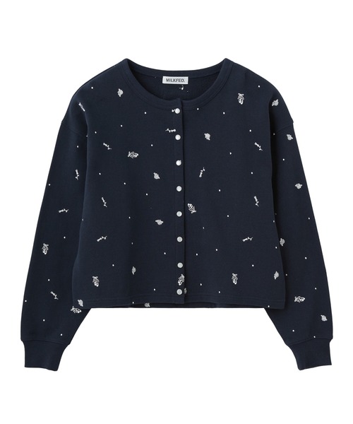MILKFED.（ミルクフェド）の「EMBROIDERED ROSE SWEAT JACKET（スウェット・レディース・オートミール/アッシュ/ネイビー・ONE SIZE）」の14枚目の写真