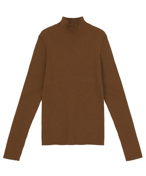ZUCCa(ズッカ)の「RIB KNIT TOP / ニットプルオーバー(ニット/セーター・レディース・ブラウン/ネイビー/ホワイト/ライトブルー/グリーン・M size)」の2枚目の写真