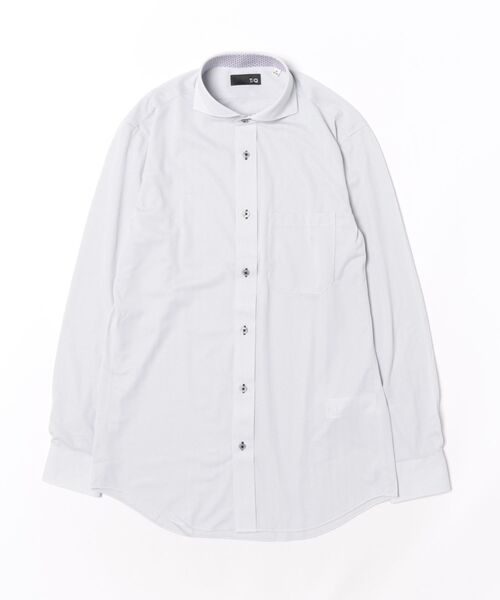 TAKA-Q(タカキュー)の「ワイシャツ メンズ 長袖 ノンアイロン ストレッチ 吸水速乾 スナップダウン ビジネス ドレス ニット NEWスタンダードフィット(ビジネスシャツ・メンズ・グレー系その他2・首回り39cm-裄丈80cm/首回り39cm-裄丈84cm/首回り41cm-裄丈82cm/首回り41cm-裄丈86cm/首回り43cm-裄丈82cm/首回り43cm-裄丈86cm/首回り37cm-裄丈80cm/首回り45cm-裄丈86cm)」の2枚目の写真