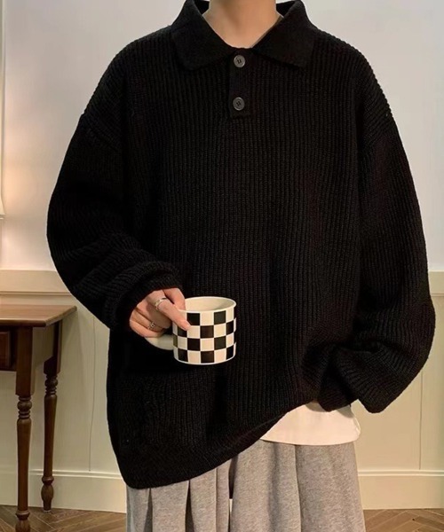 Soft Rib Polo Knit — мягкая рубчиковая вязаная поло‑футболка