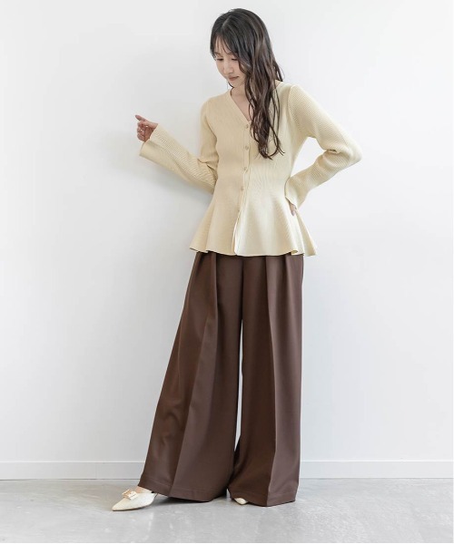 RANDA(ランダ)の「ハイウエストタックワイドパンツ(その他パンツ・レディース・ブラウン/ブラック/ブルー系その他・1/0)」の21枚目の写真