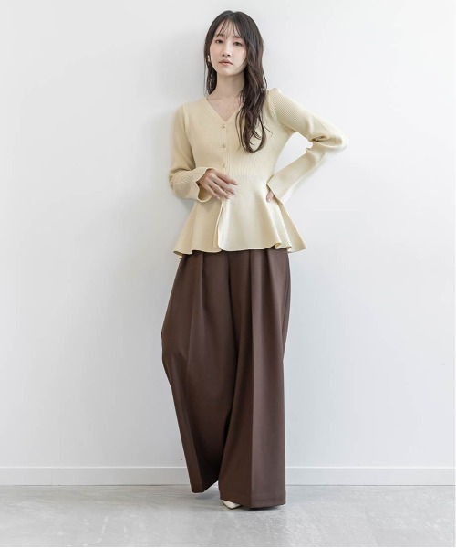 RANDA(ランダ)の「ハイウエストタックワイドパンツ(その他パンツ・レディース・ブラウン/ブラック/ブルー系その他・1/0)」の22枚目の写真