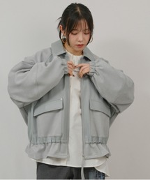 スエポン×フェイクレザーブルゾン