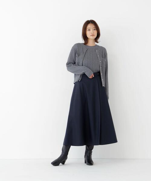 NATURAL BEAUTY BASIC(ナチュラルビューティーベーシック)の「ビット付フレアスカート(スカート・レディース・ネイビー/ベージュ/ブラウン・X-SMALL/SMALL/MEDIUM)」の9枚目の写真