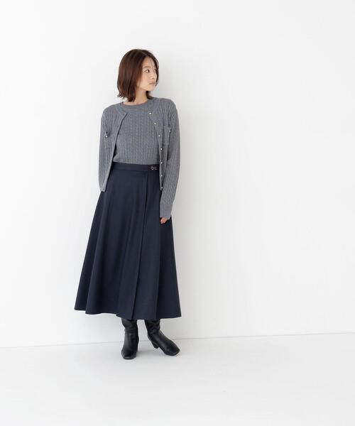 NATURAL BEAUTY BASIC(ナチュラルビューティーベーシック)の「ビット付フレアスカート(スカート・レディース・ネイビー/ベージュ/ブラウン・X-SMALL/SMALL/MEDIUM)」の11枚目の写真