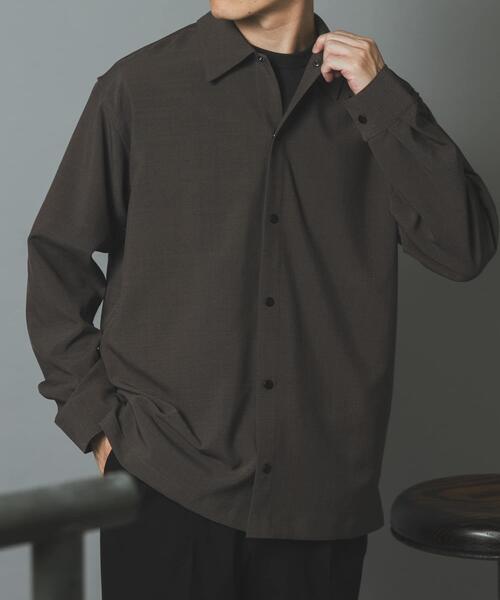 ITEMS URBANRESEARCH（アイテムズ アーバンリサーチ）の「2WAYストレッチ L.S.スナップシャツ（シャツ/ブラウス・メンズ・チャコールグレー/オリーブ/ブラック/ネイビー・LARGE/MEDIUM）」の3枚目の写真