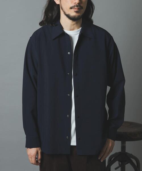 ITEMS URBANRESEARCH（アイテムズ アーバンリサーチ）の「2WAYストレッチ L.S.スナップシャツ（シャツ/ブラウス・メンズ・チャコールグレー/オリーブ/ブラック/ネイビー・LARGE/MEDIUM）」の7枚目の写真
