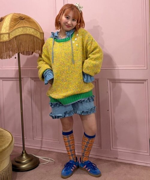 HELLO.SANFRANCISCO(ハローサンフランシスコ)の「【HELLO.SANFRANCISCO】ボタン付カラフルオーバーニット(ニット/セーター・レディース・ホワイト/イエロー/ブルー・ONE SIZE)」の21枚目の写真