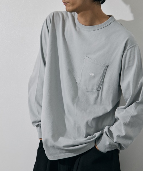 THE NORTH FACE PURPLE LABEL（ザ ノースフェイス パープルレーベル）の「【THE NORTH FACE Purple Label /ザ・ノース・フェイス パープルレーベル】8oz Field Long Sleeve Pocket Tee（Tシャツ/カットソー・メンズ・ブラック/オフホワイト/ダークグレー/ライトブルーグレー・XL/M/L）」の4枚目の写真