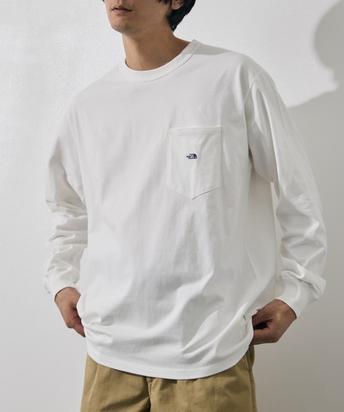 THE NORTH FACE PURPLE LABEL（ザ ノースフェイス パープルレーベル）の「【THE NORTH FACE Purple Label /ザ・ノース・フェイス パープルレーベル】8oz Field Long Sleeve Pocket Tee（Tシャツ/カットソー・メンズ・ブラック/オフホワイト/ダークグレー/ライトブルーグレー・XL/M/L）」の19枚目の写真