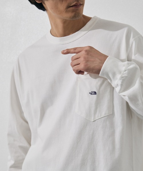 THE NORTH FACE PURPLE LABEL（ザ ノースフェイス パープルレーベル）の「【THE NORTH FACE Purple Label /ザ・ノース・フェイス パープルレーベル】8oz Field Long Sleeve Pocket Tee（Tシャツ/カットソー・メンズ・ブラック/オフホワイト/ダークグレー/ライトブルーグレー・XL/M/L）」の21枚目の写真