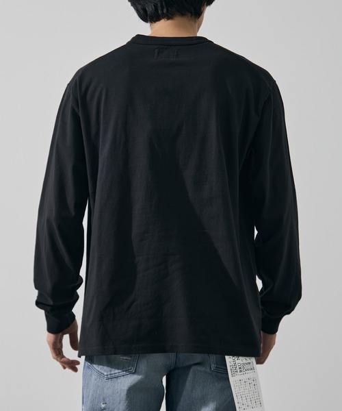 THE NORTH FACE PURPLE LABEL（ザ ノースフェイス パープルレーベル）の「【THE NORTH FACE Purple Label /ザ・ノース・フェイス パープルレーベル】8oz Field Long Sleeve Pocket Tee（Tシャツ/カットソー・メンズ・ブラック/オフホワイト/ダークグレー/ライトブルーグレー・XL/M/L）」の9枚目の写真