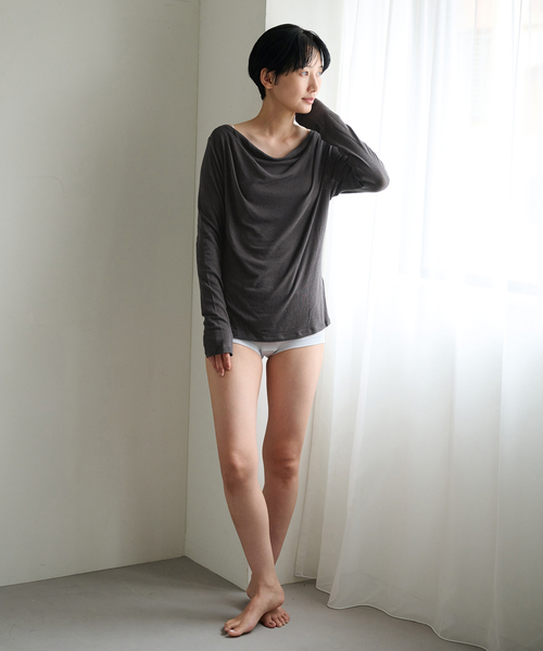 EMILY WEEK（エミリーウィーク）の「ドレープギャザープルオーバー（Tシャツ/カットソー・レディース・ホワイト/チャコールグレー/ベージュ・FREE）」の15枚目の写真