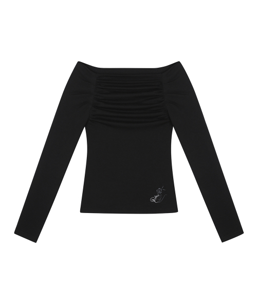 LUVISTRUE(ラヴイズトゥルー)の「RL SHIRRING SLEEVE(BLACK)(Tシャツ/カットソー・レディース・その他・FREE)」の2枚目の写真