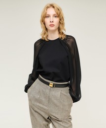 ESTNATION / シフォンコンビカットソー
